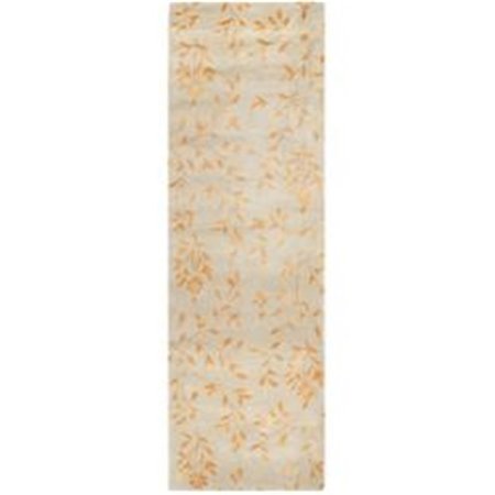 SAFAVIEH 2 ft. 6 in. x 8 ft. Runner Contemporary Soho Light Green and Rust Hand Tufted Rug SOH418C-28